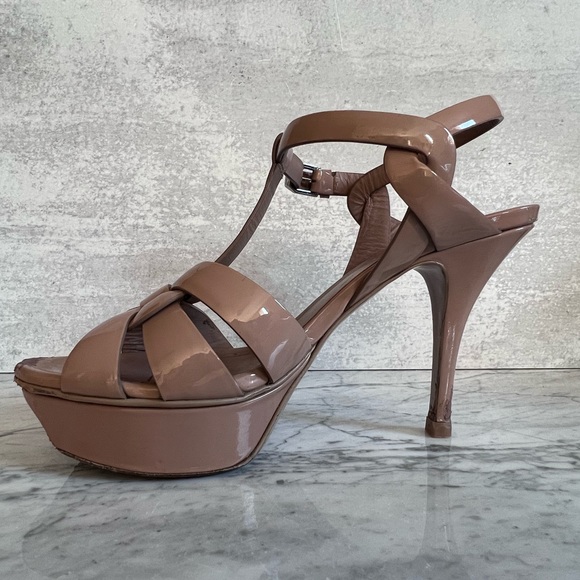 YSL tribute Yves Saint Laurent nude patent leather sz 36 - Picture 7 of 15